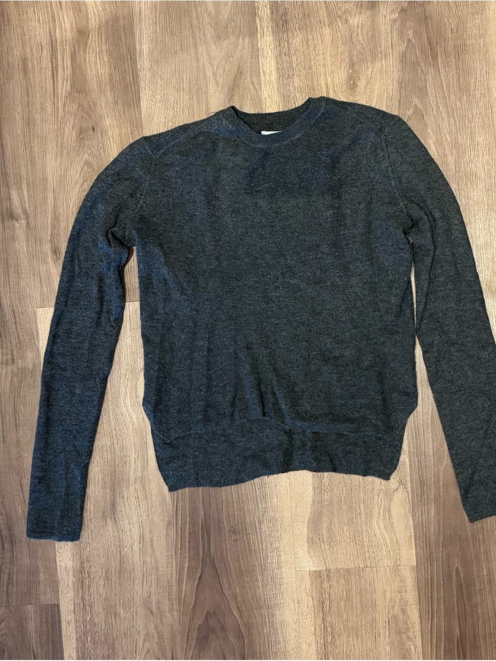 Women's Crewneck Sweater in Dark Heather Gray - Lightweight Knit